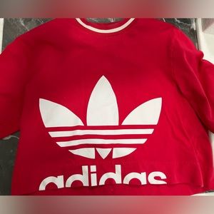 Adidas red cropped shirt
